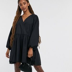 ASOS DESIGN cotton poplin wrap front dress